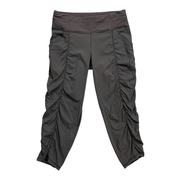 Lucy Leggings Womens XS Extra Small Gray Ruched Pull On Inner Drawcord Cropped - Picture 1 of 15